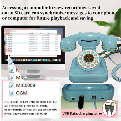 USB متوافق كتاب الضيوف الهاتف زر التصميم البريد الصوتي صوت كتاب الضيوف ODM